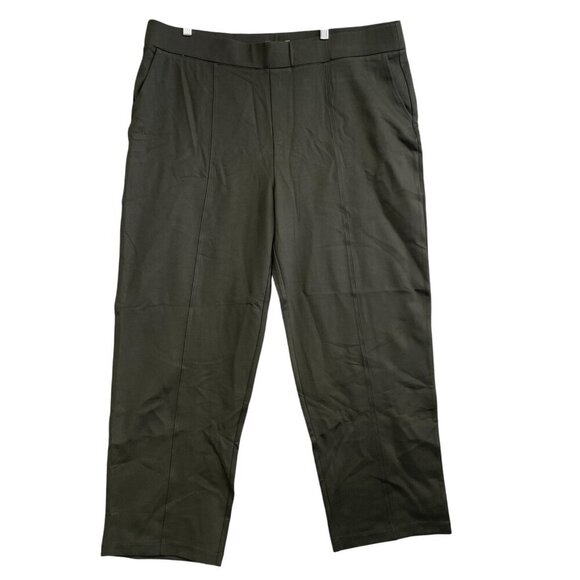 NEW Matty M Women's Plus Size 2X Olive Green Stretch Straight Pants - Picture 1 of 8